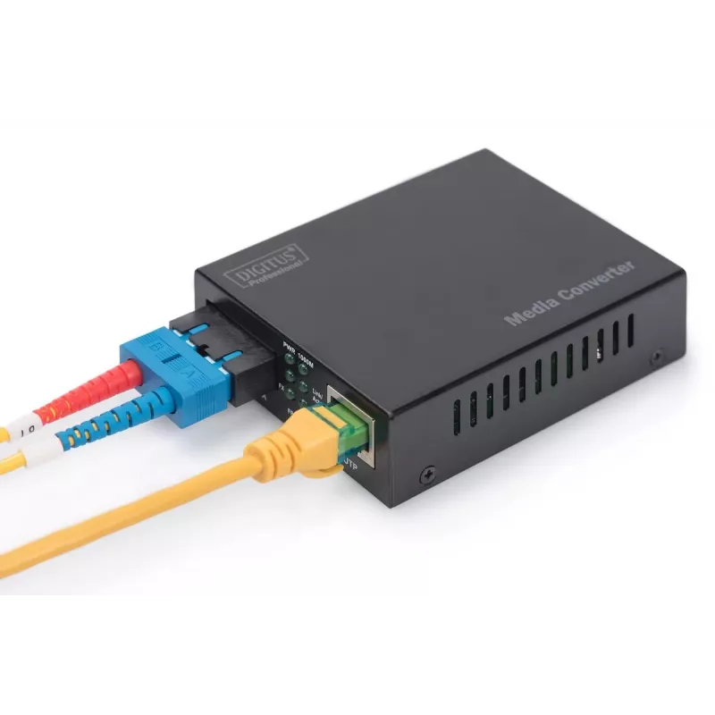 DIGITUS DN-82120-1 Gigabit mediaconverter, multimode, 10/100/1000Base-T naar 1000Base-SX, RJ45 / SC, 850 nm, tot 0,5 km