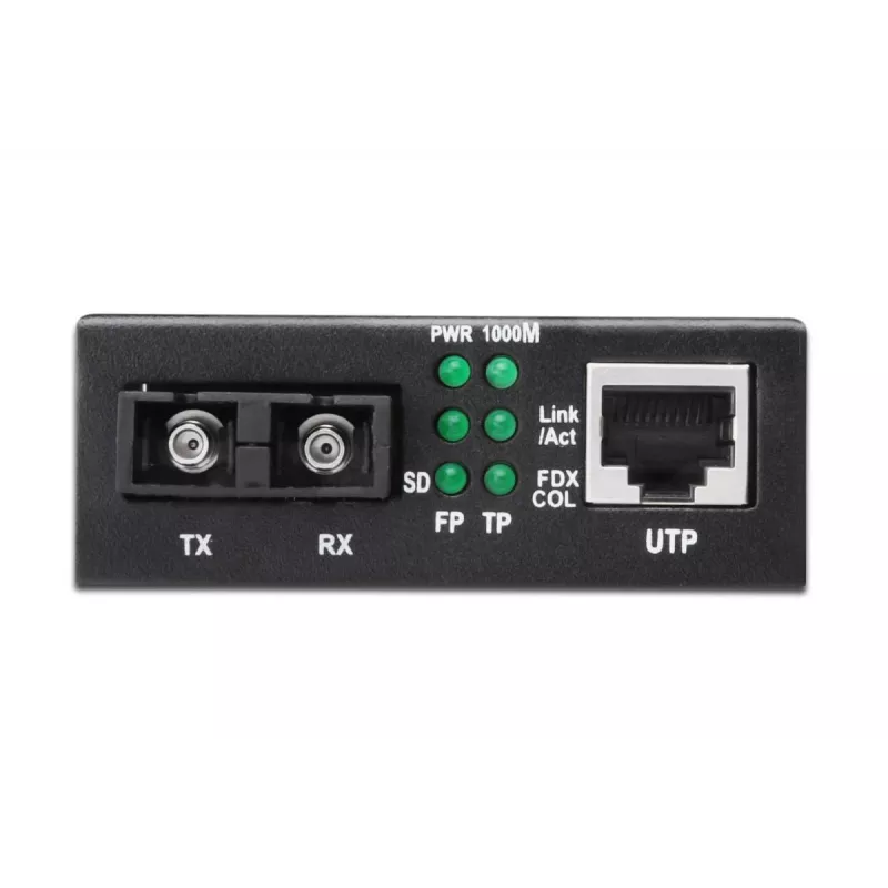 DIGITUS DN-82120-1 Gigabit mediaconverter, multimode, 10/100/1000Base-T naar 1000Base-SX, RJ45 / SC, 850 nm, tot 0,5 km