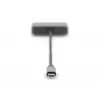 DIGITUS USB-C - mini DP + VGA-adapter, 20 cm 4K/30Hz, Zilver, aluminium behuizing