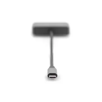 DIGITUS USB-C - mini DP + VGA-adapter, 20 cm 4K/30Hz, Zilver, aluminium behuizing