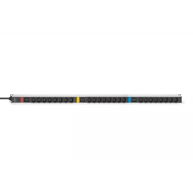 DIGITUS IT BASIC PDU. 3PH. 16A. 24 x C13. 3 x C19 Verticaal. 3m kabel. IEC309 3Ph-16A stekker