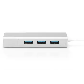 DIGITUS 3-poorts USB 3.0 Type C Hub met Gigabit Ethernet 3x USB A/F,1xUSB C/M,1x RJ45 LAN