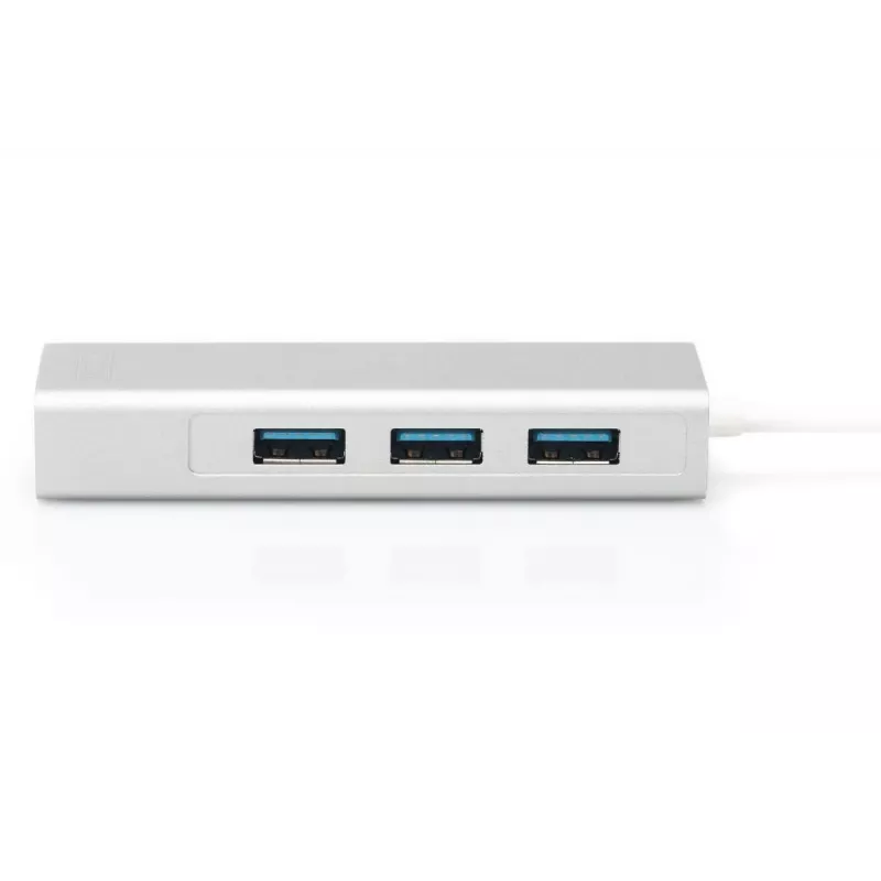 DIGITUS 3-poorts USB 3.0 Type C Hub met Gigabit Ethernet 3x USB A/F,1xUSB C/M,1x RJ45 LAN