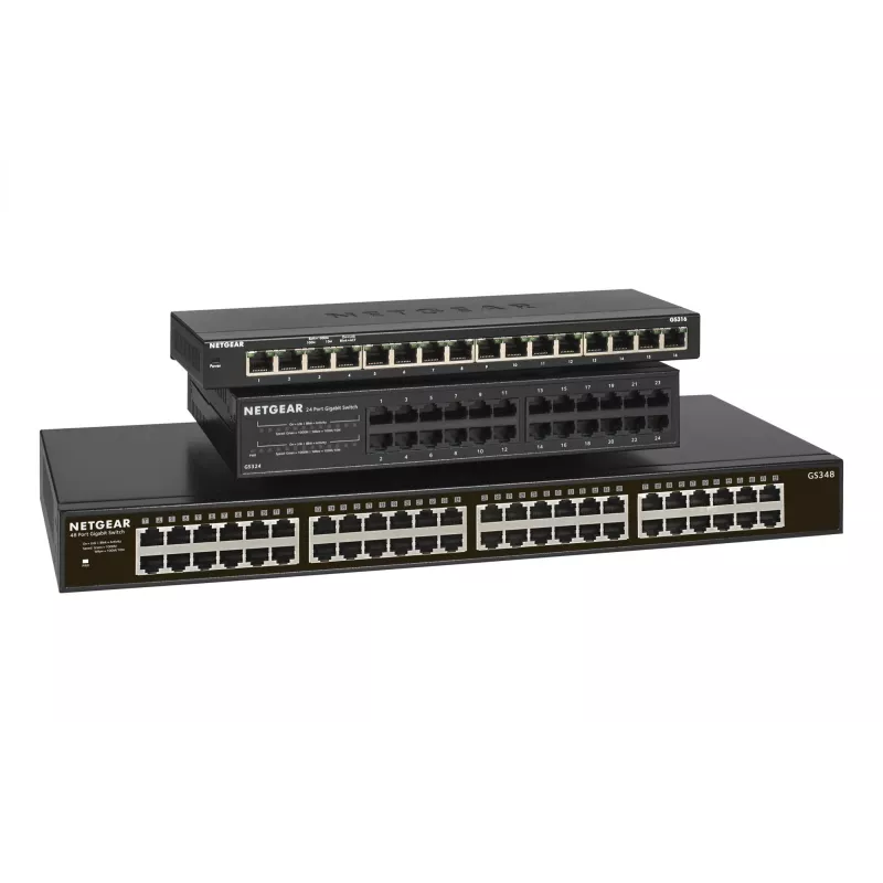 NETGEAR GS348 Unmanaged Gigabit Ethernet (10/100/1000) 1U Zwart