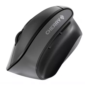 CHERRY MW 4500 draadloze 45-gradenmuis, zwart, USB, rechtshandig, verticaal ontwerp, optisch, RF draadloos, 1200 DPI, zwart