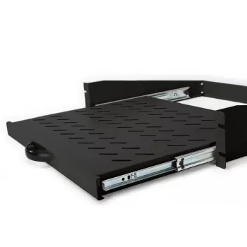DIGITUS 2U uitschuifbare lade voor kasten vanaf 450 mm diep 88x483x352 mm, tot 30 kg, zwart (RAL 9005)