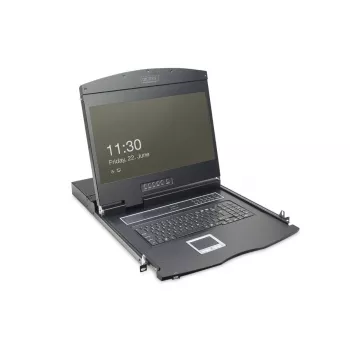 DIGITUS DS-72211-3GE 19-inch LCD-KVM-console, 16-poorts VGA, touchpad, Duits toetsenbord