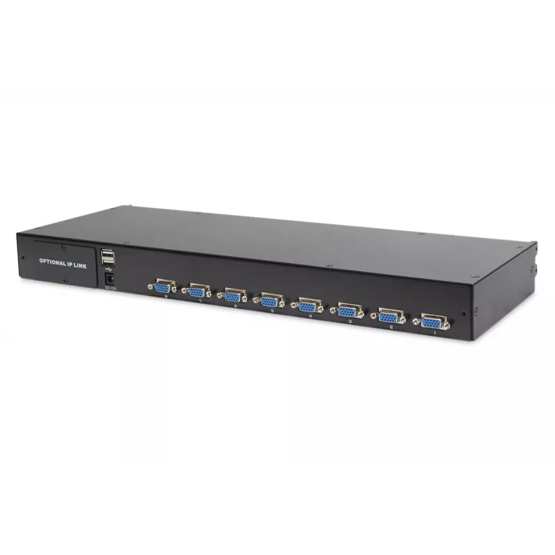 DIGITUS DS-72211-3GE 19-inch LCD-KVM-console, 16-poorts VGA, touchpad, Duits toetsenbord