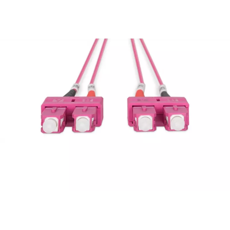 DIGITUS glasvezel-patchkabel, SC naar SC multimode OM4 - 50/125 µ, duplex, kleur RAL4003 lengte 1 m