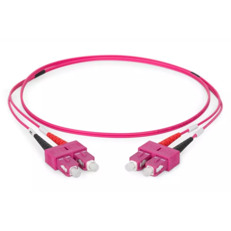 DIGITUS glasvezel-patchkabel, SC naar SC multimode OM4 - 50/125 µ, duplex, kleur RAL4003 lengte 1 m