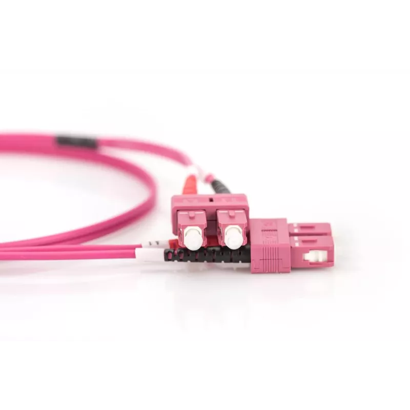 DIGITUS glasvezel-patchkabel, SC naar SC multimode OM4 - 50/125 µ, duplex, kleur RAL4003 lengte 2 m