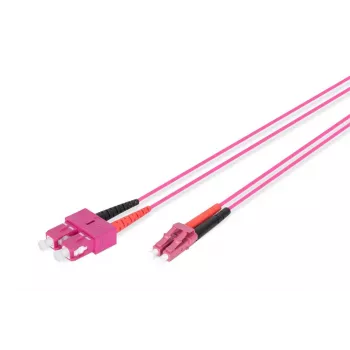 DIGITUS glasvezel-patchkabel, LC naar SC multimode OM4 - 50/125 µ, duplex, kleur RAL4003 lengte 1 m
