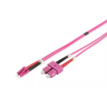 DIGITUS glasvezel-patchkabel, LC naar SC multimode OM4 - 50/125 µ, duplex, kleur RAL4003, lengte 2 m