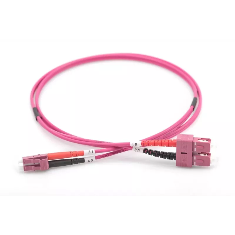 DIGITUS glasvezel-patchkabel, LC naar SC multimode OM4 - 50/125 µ, duplex, kleur RAL4003, lengte 5 m