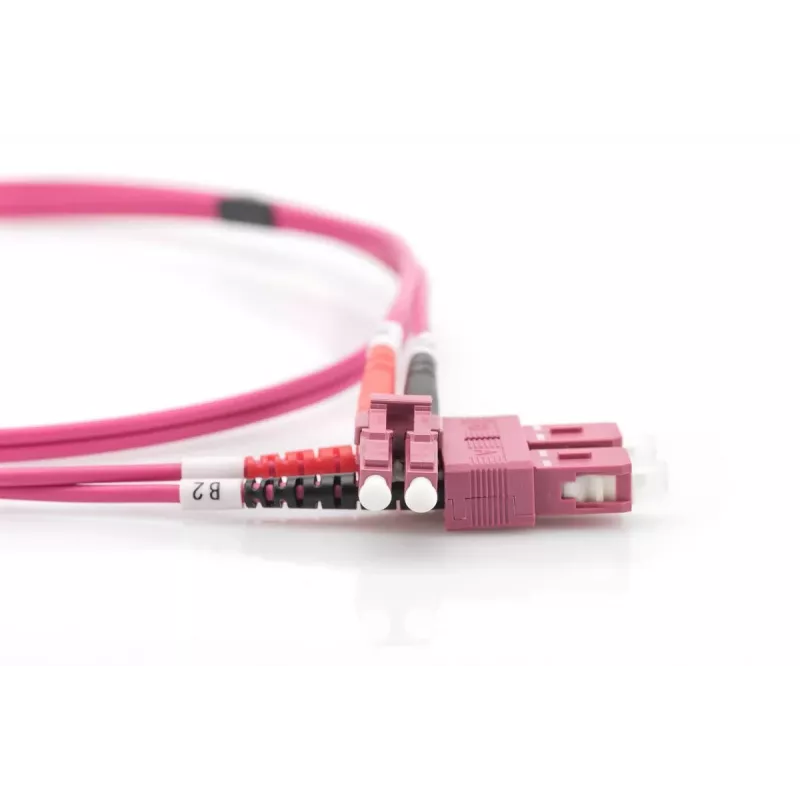 DIGITUS glasvezel-patchkabel, LC naar SC multimode OM4 - 50/125 µ, duplex, kleur RAL4003, lengte 5 m