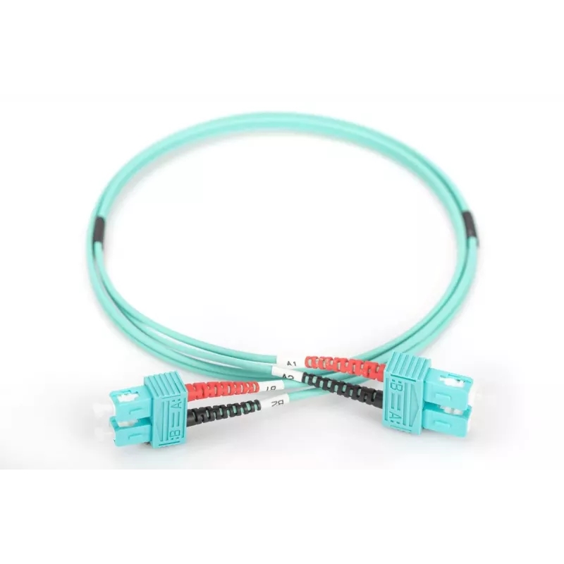 DIGITUS glasvezel-patchkabel, SC naar SC multimode 50/125 µ, duplex lengte 1 m klasse OM3