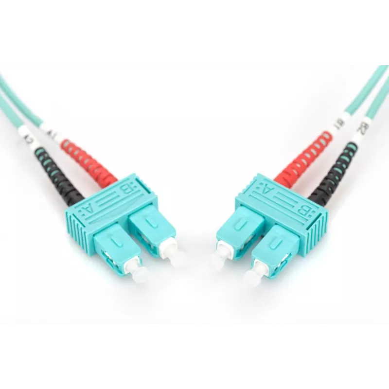 DIGITUS glasvezel-patchkabel, SC naar SC multimode 50/125 µ, duplex lengte 1 m klasse OM3
