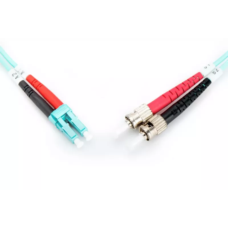 DIGITUS glasvezel-patchkabel, LC naar ST multimode 50/125 µ, duplex lengte 5 m klasse OM3