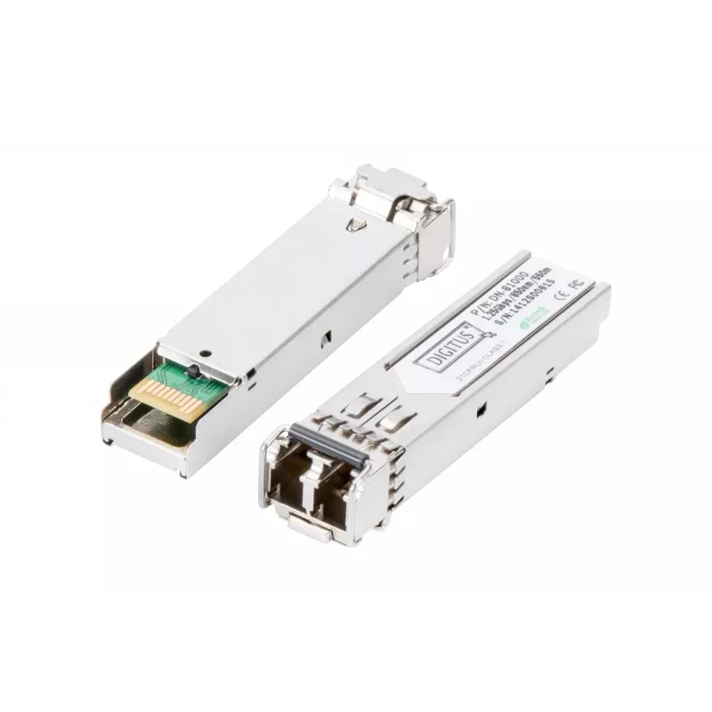 DIGITUS 1,25 Gbit/s SFP-module, Tot 550 m Multimode, LC-duplexstekker 1000Base-SX, 850 nm