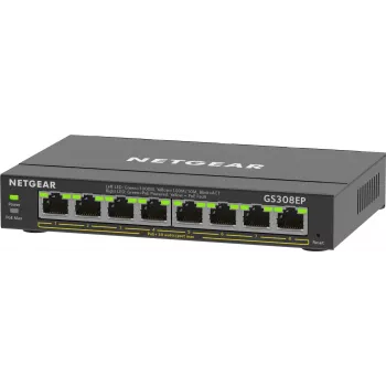 NETGEAR 8-Port Gigabit Ethernet PoE+ Plus Switch (GS308EP) Managed L2/L3 Gigabit Ethernet (10/100/1000) Power over Ethernet (PoE) zwart
