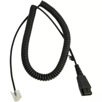 Kabel Jabra LINK Siemens Openstage Connector QD naar RJ-45, 0,5 m (spiraalvormig 2 m), zwart