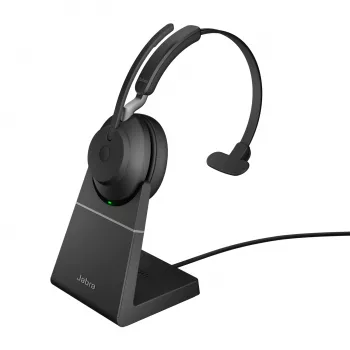 Jabra Evolve2 65 USB-A UC mono met oplader - zwart, draadloos, kantoor/callcenter, 20 - 20000 Hz, 99,2 g, headset, zwart