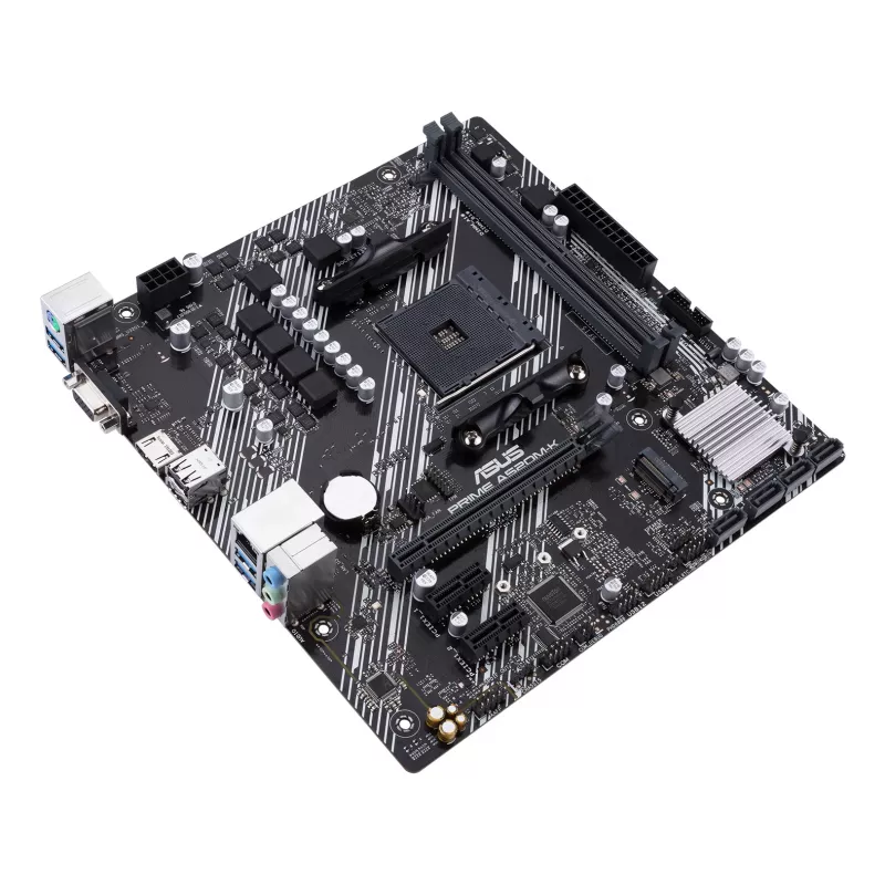 Moederbord ASUS PRIME A520M-K, AMD A520-chipset, socket AM4, micro ATX, 2x DDR4, 64 GB, 1x M.2, 4x SATA III, HDMI 2.1