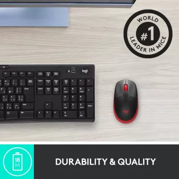 Muis Logitech M190 draadloos USB rood