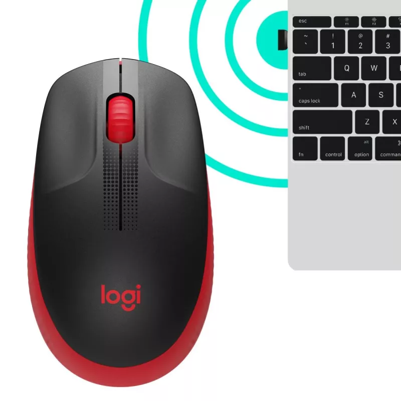 Muis Logitech M190 draadloos USB rood
