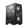 MSI MAG FORGE 100R Mid Tower gaming-pc-behuizing, ATX/mATX/Mini-ITX, gehard glas, 2 x 120 mm ARGB-ventilatoren, zwart