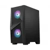 MSI MAG FORGE 100R Mid Tower gaming-pc-behuizing, ATX/mATX/Mini-ITX, gehard glas, 2 x 120 mm ARGB-ventilatoren, zwart