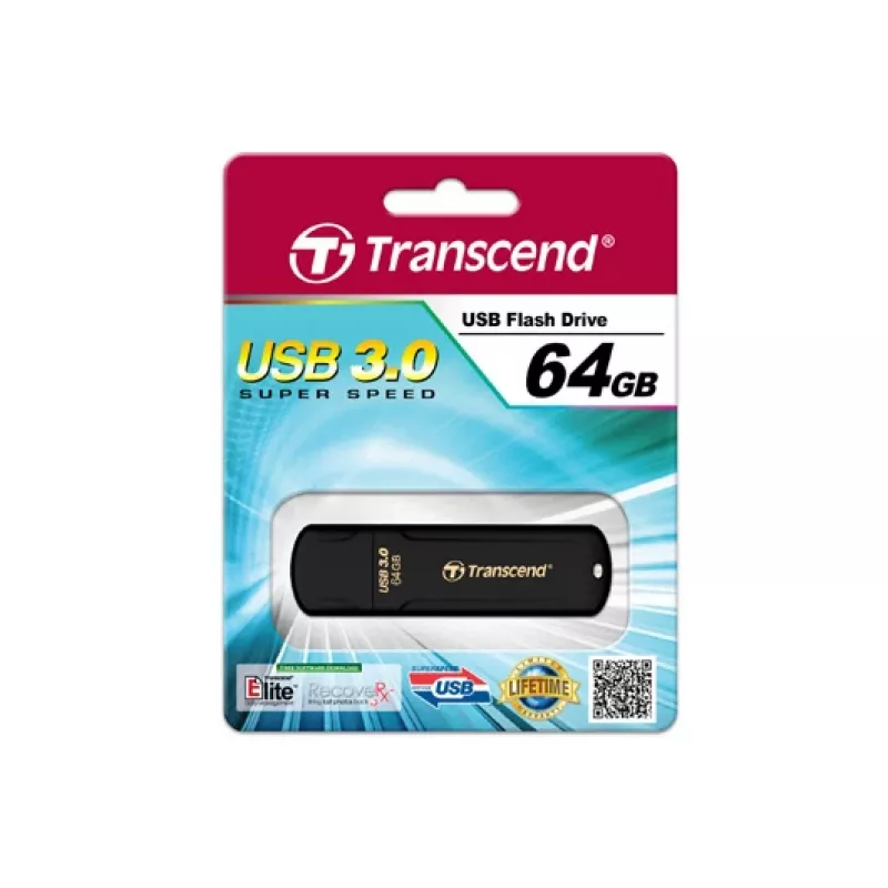 TRANSCEND JetFlash 700 - 64 GB USB-stick - USB 3.0 - Zwart