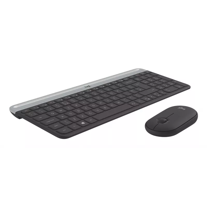 LOGITECH slanke draadloze toetsenbord-muiscombo Mk470 - Graphite - Duits Qwertz