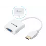 Sandberg HDMI-naar-VGA-converter, VGA (D-Sub), HDMI type A (Standaard), Stekker, Bus, Wit, RoHS