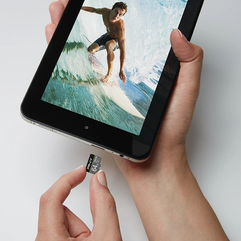 PNY Micro-SD Pro Elite 64 GB Class 10 UHS-I U3 A1 V30 SD-adapter