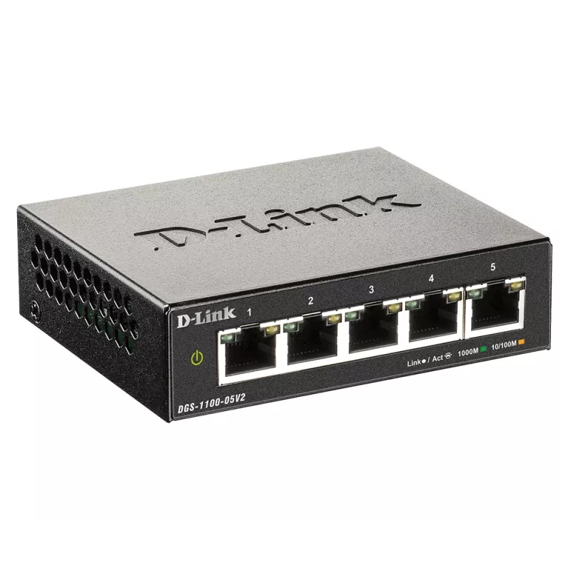 D-Link DGS-1100-05V2/E netwerkswitch Managed L2 Gigabit Ethernet (10/100/1000) zwart