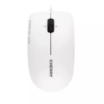 CHERRY MC 2000 kabelmuis met kantelwiel, lichtgrijs, USB, dubbelhandig, IR LED, USB Type-A, 1600 DPI, grijs