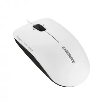 CHERRY MC 2000 kabelmuis met kantelwiel, lichtgrijs, USB, dubbelhandig, IR LED, USB Type-A, 1600 DPI, grijs