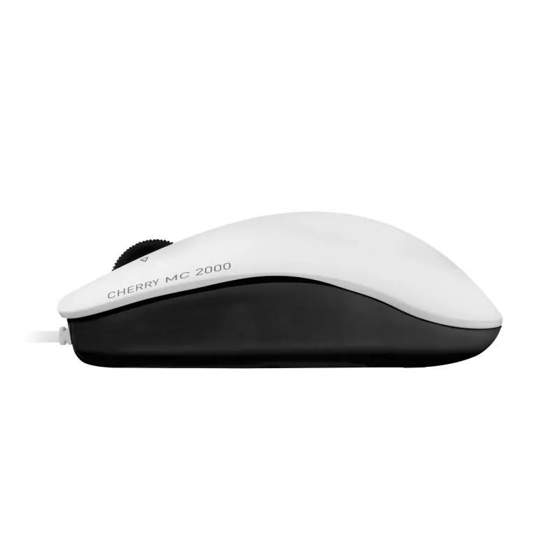 CHERRY MC 2000 kabelmuis met kantelwiel, lichtgrijs, USB, dubbelhandig, IR LED, USB Type-A, 1600 DPI, grijs