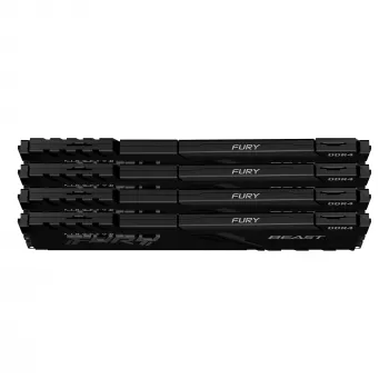 Kingston Technology FURY Beast 128GB 3200MT/s DDR4 CL16 DIMM (kit van 4) zwart