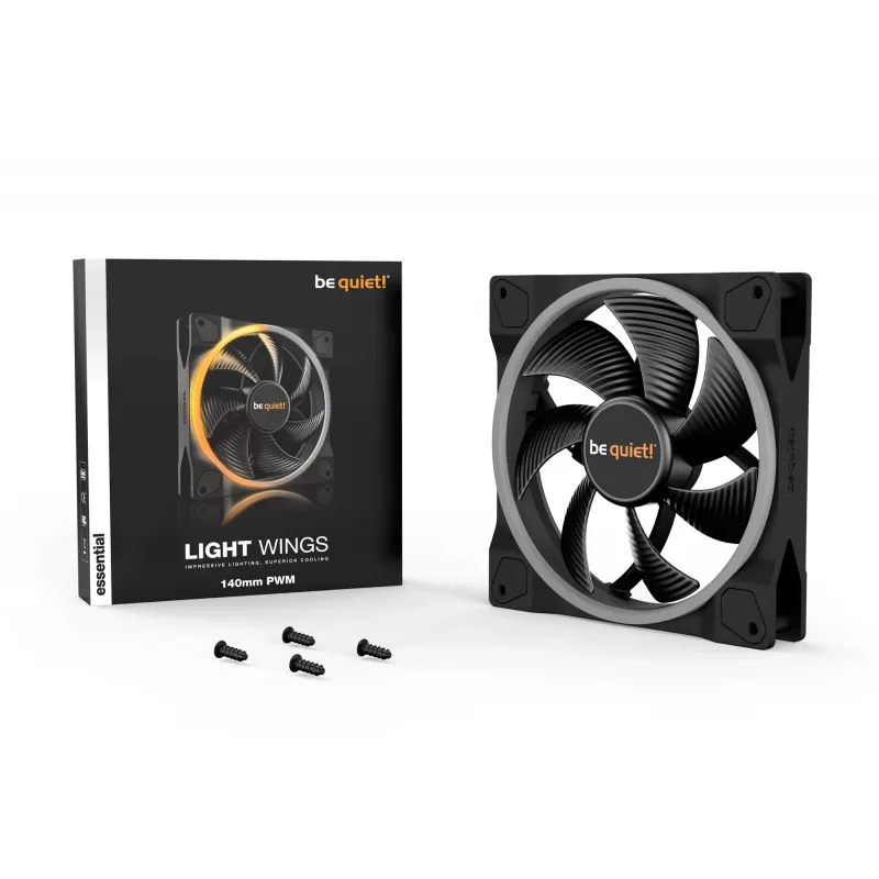 be quiet! Light Wings 140mm ARGB PWM ventilator zwart
