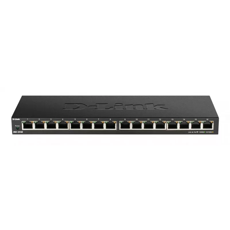 D-Link DGS-1016S Unmanaged Gigabit Ethernet (10/100/1000) zwart