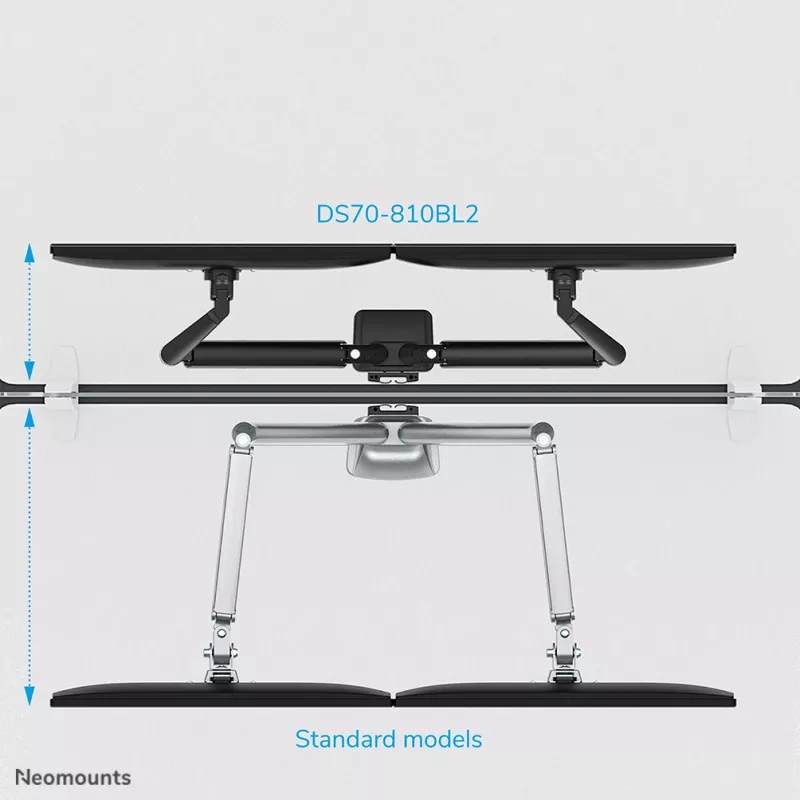 Neomounts DS70-810BL2 monitorarm 17-32 inch – gasveer – ruimtebesparend – 180°-stop