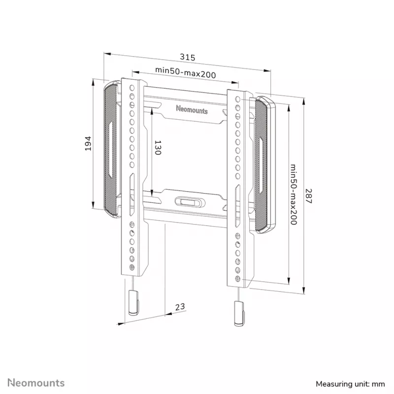 Neomounts WL30-550BL12 tv-muurbeugel 24-65 inch - ultraplat - eenvoudige montage