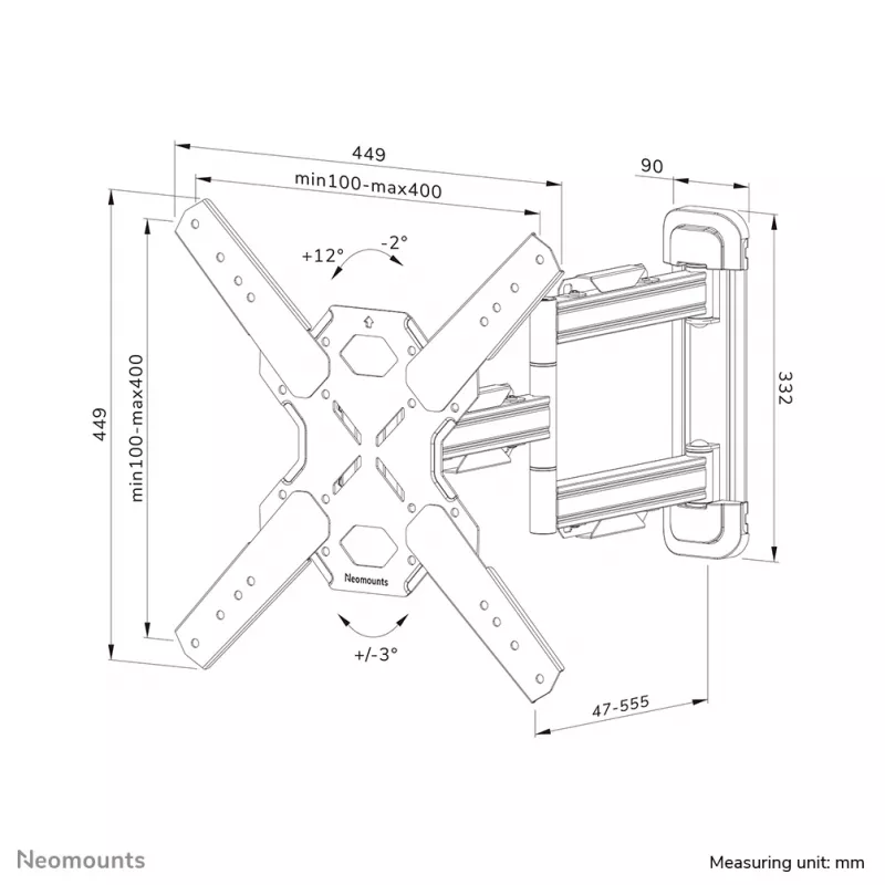 Neomounts WL40S-850BL14 tv-muurbeugel 40-65 inch - volledig beweegbaar - snelle installatie