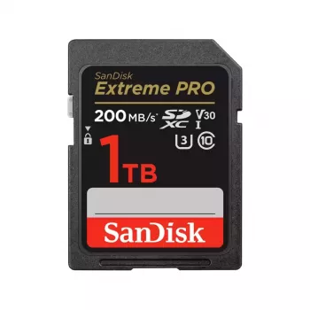 SDXC-flashgeheugenkaart SANDISK Extreme PRO 1TB UHS-I U3 V30 Klasse 10, tot 200 MB/s lezen, 140 MB/s schrijven, stootvast, zwart