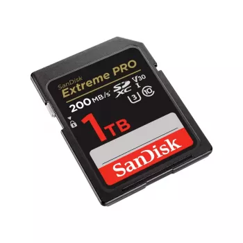 SDXC-flashgeheugenkaart SANDISK Extreme PRO 1TB UHS-I U3 V30 Klasse 10, tot 200 MB/s lezen, 140 MB/s schrijven, stootvast, zwart