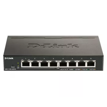 D-Link DGS-1100-08PV2 Managed L2/L3 Gigabit Ethernet (10/100/1000) Power over Ethernet (PoE) zwart