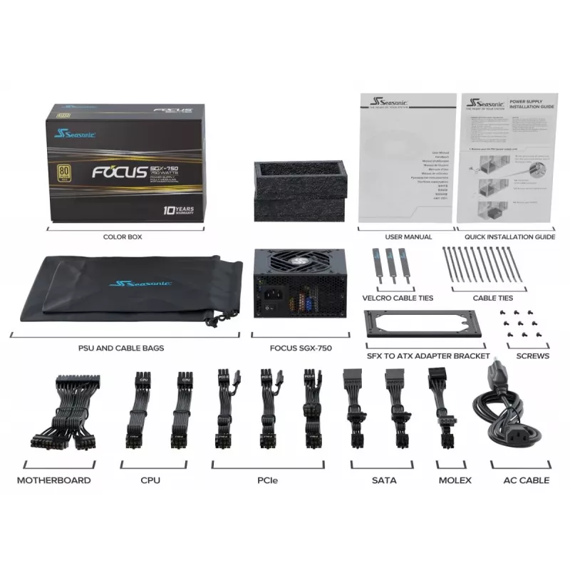 SEASONIC Focus Sgx-750 (2021) voeding 750 W 20+4 pin