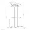 Neomounts FL15-750WH1 tablet-vloerstandaard 9,7–11 inch - afsluitbaar
